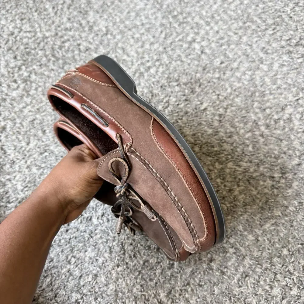 Sperry Boat Shoes Brown Leather Men’s Size US 8.5 Wave Comfort Preppy